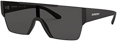 BURBERRY BE 4291 346487 Matte Black Plastic Rectangle Sunglasses Black Lens