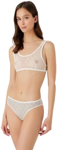 Emporio Armani womens Women's All Over Mesh Monogram Bralette + BriefBra