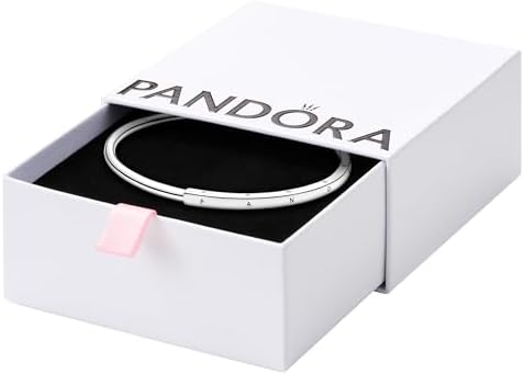 Pandora Jewelry Signature I-D Open Bangle Bracelet for Women, With Gift Box