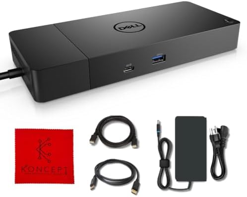 Koncept Dell WD19S Docking Station Bundle - 1 Year Warranty - Dell Docking Station with 130W AC Adapter, HDMI Cable & Microfiber Cleaning Cloth