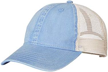 Comfort Colors 105 Unstructured Trucker Cap (One Size, Washed Denim/Ivory)