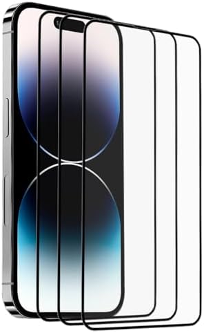 WOWOONE 3 Pack Screen Protector for iPhone 15 [6.1 inch] Anti Static No Bubbles [9H Hardness] HD Clear Tempered Glass Film Case Friendly