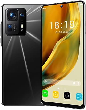 Hilitand MIX4 Unlocked Smartphone for Android 12, Unlocked Cell Phone, 7.3" FHD Display, Face ID, Dual SIM, 48MP 72MP,7300mAh,6GB 128GB, WiFi,BT,FM,GPS Supported(Black)