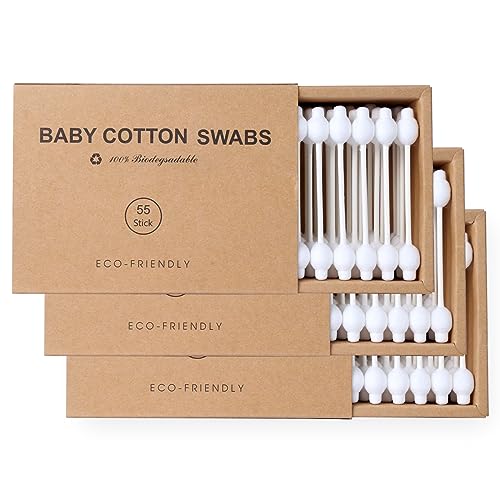 Kiemeu Baby Qtips Safety Swabs For Ears Safety Qtips Cotton Swabs For Kids