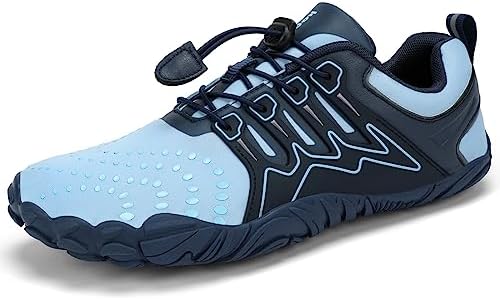 Kricely Men's Minimalist Barefoot Shoes Wide Toe Box Workout Shoes Zero Drop Sole Trail Running Shoes