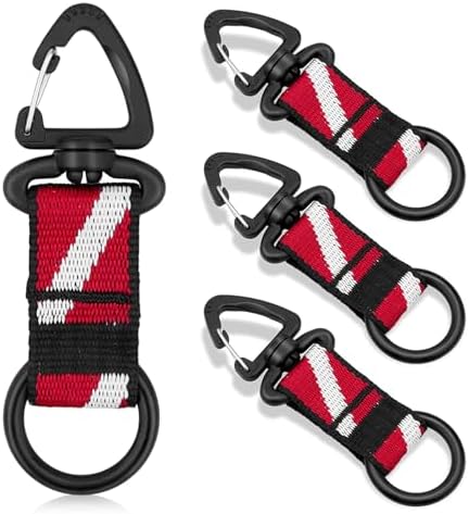 OVOVFANY 4Pack Scuba Octopus Holder, Silicone Dive Octo Mouthpiece Keeper 2nd Stage Regulator Retainer with Spring Clip and Dive-Down Flag Band Strap for Underwater Diving