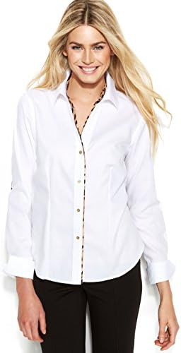 Calvin Klein Women's Non-Iron Tunic Roll Sleeve Shirt (Regular and Plus Sizes)