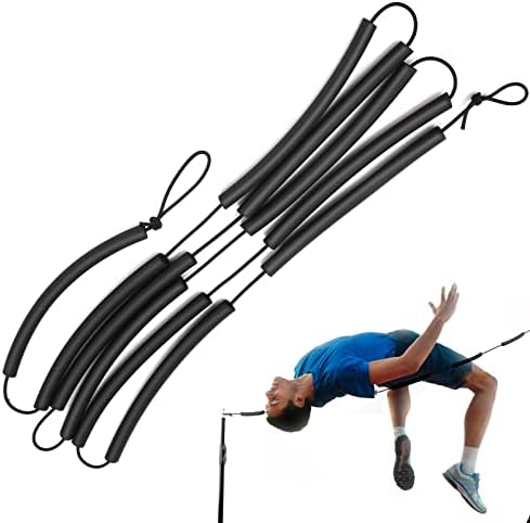 High Jump Elastic Crossbar, 8.2ft Long Pole Vault Elastic Bungee Cord High Jump Training Equipment Elastic Crossbar Foam Track & Field Equipment for Beginners Athletes Practice (Black)