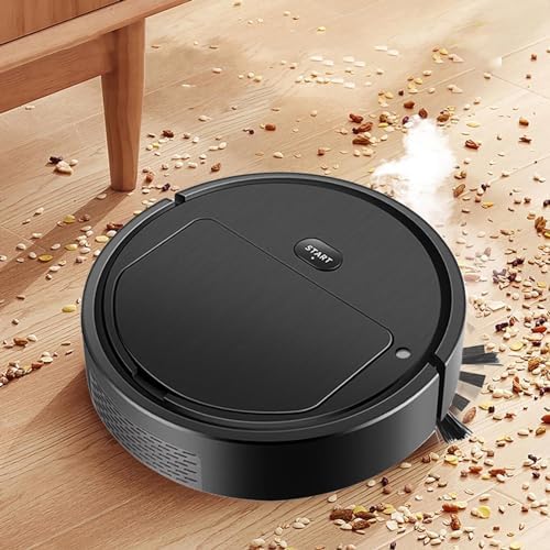 Household Intelligent Suction Sweeping Robot Vacuum Cleaner - Quiet Dragging Integrated Lazy Sweeping Robot Mobile Spray Humidifier Vacuum Cleaner for Home Kitchen Bedroom Hard Floors (Black)