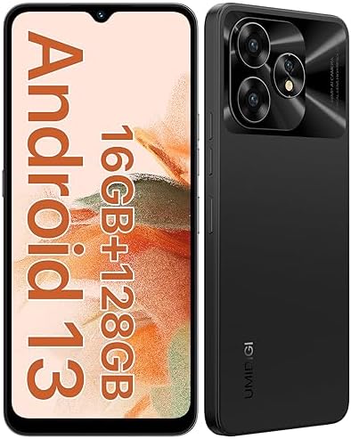 UMIDIGI A15C (16+128GB) Android 13 NFC Unlocked Cell Phone|48MP Camera|5000mAh Battery-Graphite Black