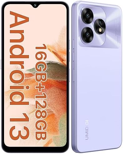 UMIDIGI A15C (8+8GB RAM+128GB ROM) Android 13 NFC Unlocked Cell Phone，48MP Ultra-Clear AI Camera Mobile Phone,5000mAh Battery Smartphone,6.7" HD Full View Display Dual Unlock Phone-Lavender Purple