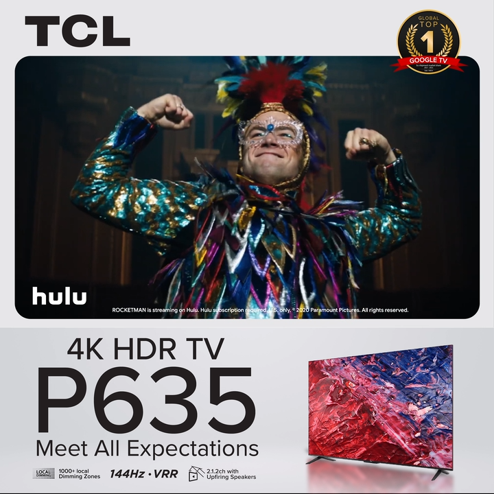 TCL 4K TV P635 Google TV Android TV | 43 50 55 58 65 70 75 inch | Dolby Audio | HDR 10 | HDMI 2.1 | Edgeless Design | Dolby Audio | Voice Control