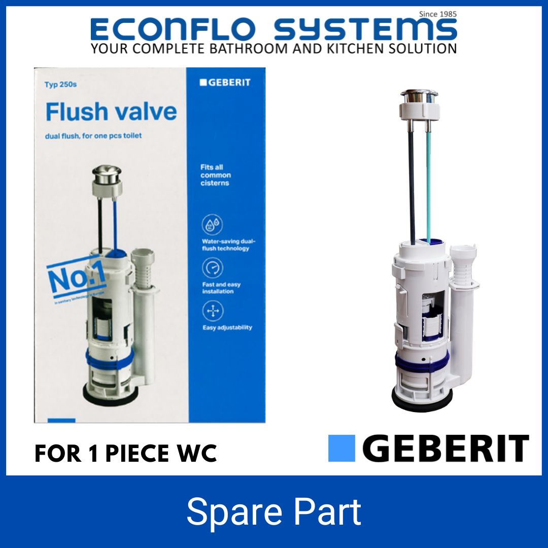 Geberit 222.277.21.1 Type 250S dual flush valve for one piece, metal hook