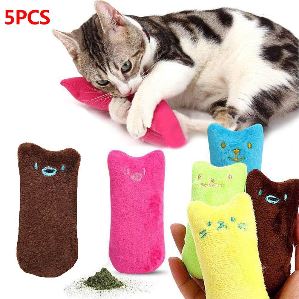 5PCS Cat Toy Cat Catnip Toys Interactive Plush Chew Toy Cat Pillow for Kitten Kitty Cat