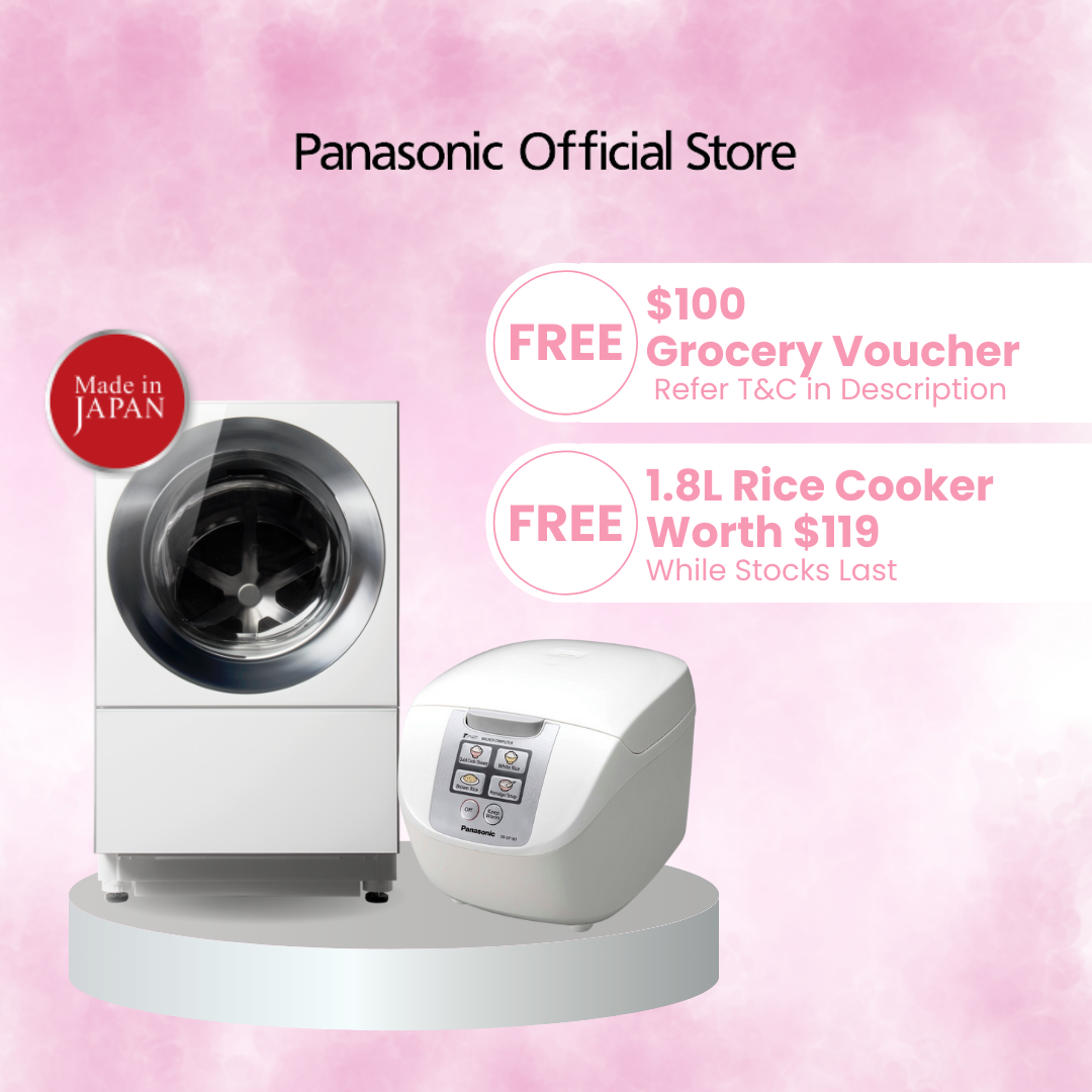 Panasonic NA-D106X1WS3 Made in Japan 10kg / 6kg Washer Dryer with ActiveFoam ECO Drying System and 34 mins Fast Wash