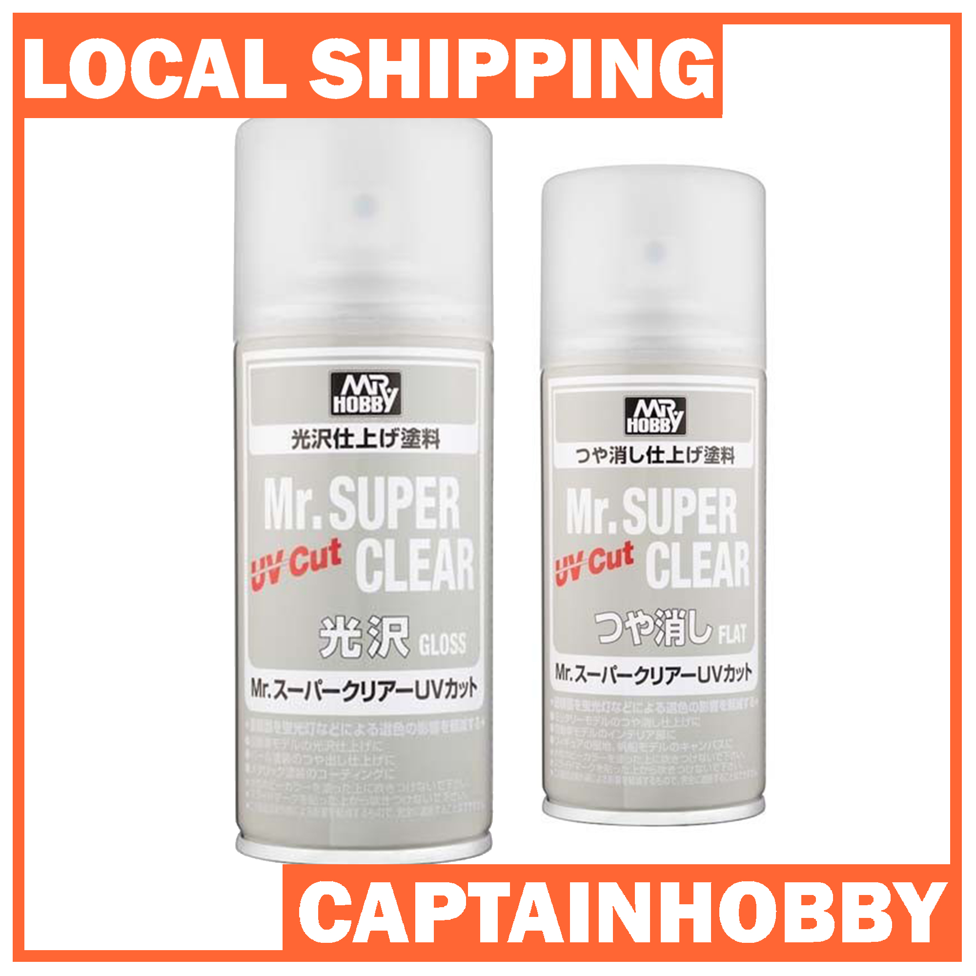 MR SUPER CLEAR UV CUT FLAT Top Coat Spray 170ML by Mr Hobby for Protecting UV Damage and Color Fading for Hobby Scale Model Decal and Anime Figurine