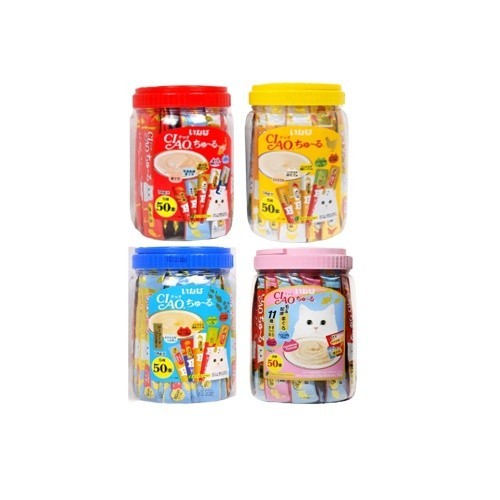 Ciao Churu Cat Treat Festive Packs 50 Sticks - Chicken/Tuna/Seafood/Collagen