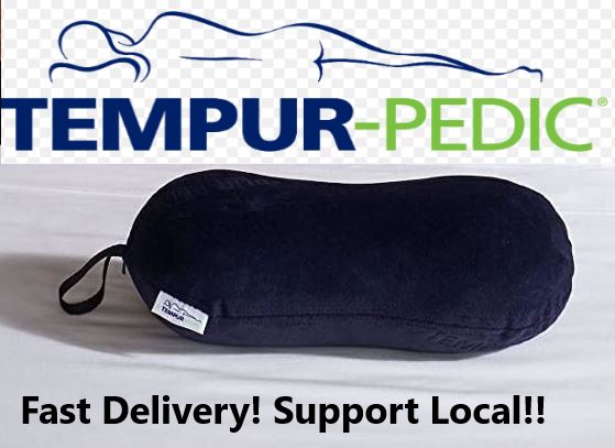 TEMPUR Tempur-Pedic All-Purpose Lumber Spine Back Chair Seat Car Plane Flight Travel Memory Foam Support Pillow, Standard, Navy