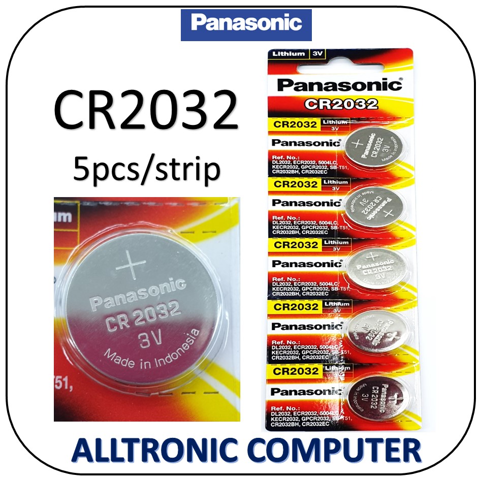 Panasonic CR2032 Lithium Cell 3V Button Industrial  Battery (5pcs) / CR 2032