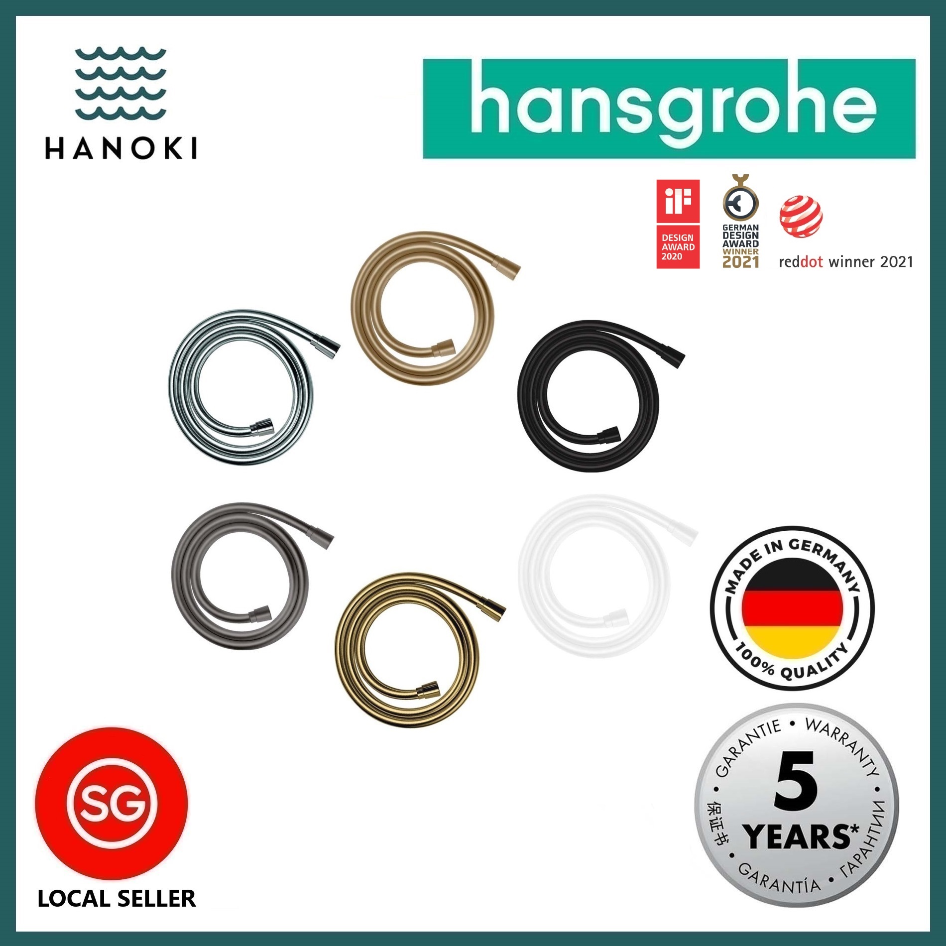 hansgrohe Isiflex Shower Hose, 1.60m (6 Colours available)