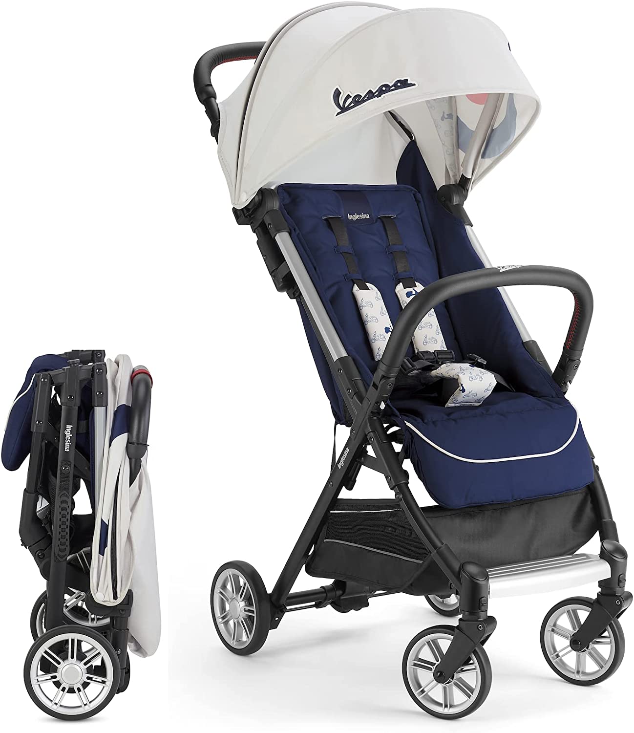 Inglesina Quid Baby Child Children Kids Ultra Compact Lightweight Travel Holiday Airplane Plane Cabin Size Stroller Vespa Scooter Limited Edition Blue