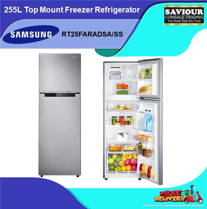 SAMSUNG RT25FARADSA/SS 255L TOP MOUNT FREEZER REFRIGERATOR - 2 TICKS