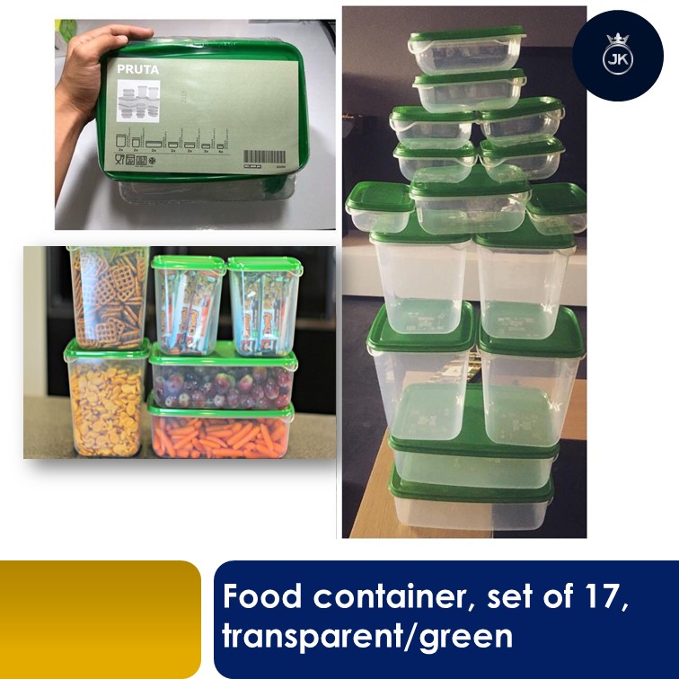 iKea Food container, set of 17, transparent Food Container Sealing Storage Canister with Lid Cereal Containers